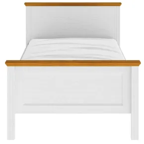 Letto Una Piazza e Mezza 120x200 cm in Pino Massello Bianco Rovere 2