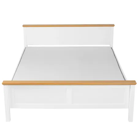 Letto Matrimoniale 160x200 cm Pino Massello Bianco Rovere con Testiera