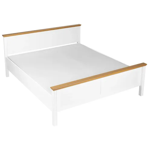 Letto Matrimoniale 180x200 cm Pino Massello Bianco Rovere con Testiera