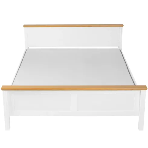 Letto Matrimoniale 180x200 cm Pino Massello Bianco Rovere con Testiera
