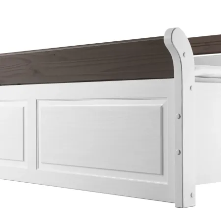 Letto Matrimoniale 180x200 cm Legno Bianco Grigio Cenere con Cassetto