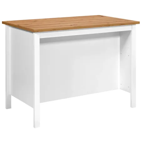 Isola da Cucina Bianco Rovere Tavolo Bar con 3 Cassetti Soft-Close