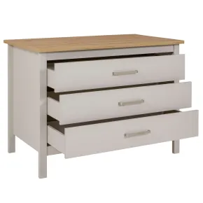 Isola da Cucina Beige Rovere Tavolo Bar con 3 Cassetti Soft-Close 2
