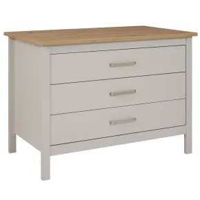 Isola da Cucina Beige Rovere Tavolo Bar con 3 Cassetti Soft-Close