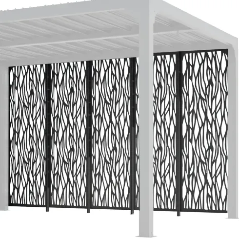 Set 5 Pannelli Acciaio Antracite per Pergola Bioclimatica Lato 3,6 m