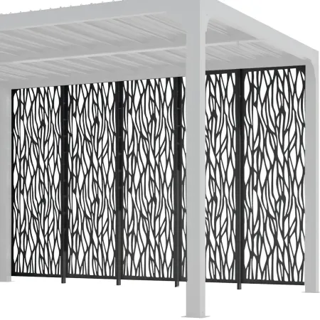 Set 5 Pannelli Acciaio Antracite per Pergola Bioclimatica Lato 3,6 m