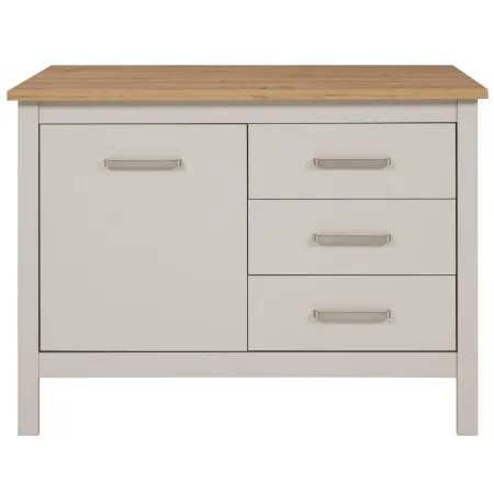 Tavolo Bar da Cucina Beige Rovere Isola con Anta Cassetti Soft-Close
