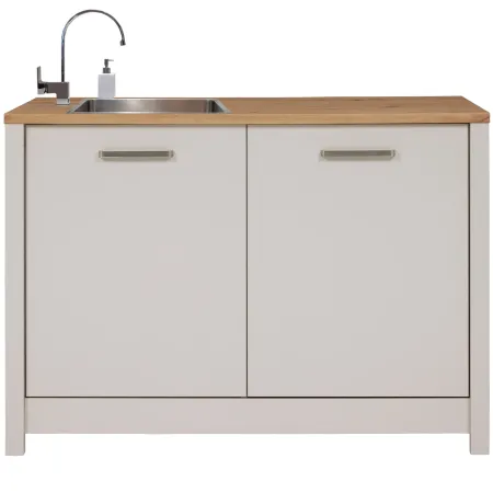 Mobile da Cucina per Lavello Lavastoviglie Modulare Beige Rovere 2 Ante