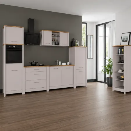 Mobile da Cucina per Lavello Lavastoviglie Modulare Beige Rovere 2 Ante