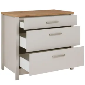 Mobile Cucina Base per Piano Cottura Beige Rovere con 3 Cassetti 2
