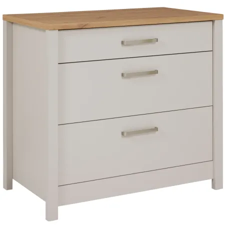 Mobile Cucina Base per Piano Cottura Beige Rovere con 3 Cassetti