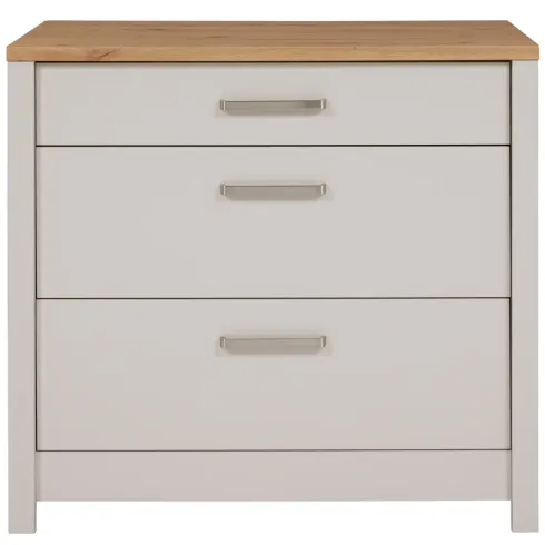 Mobile Cucina Base per Piano Cottura Beige Rovere con 3 Cassetti