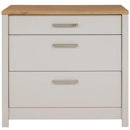 Mobile Cucina Base per Piano Cottura Beige Rovere con 3 Cassetti