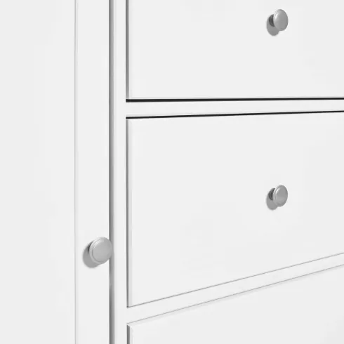 Credenza da Cucina 3 Cassetti 2 Ante in Legno Bianco Madia Moderna