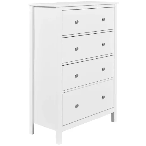 Cassettiera Credenza da Cucina 4 Cassetti in Legno Bianco Moderna