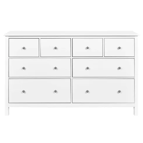 Credenza da Cucina Cassettiera 8 Cassetti in Legno Bianco Moderna