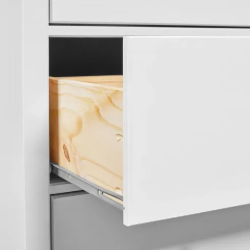 Vetrina Soggiorno Credenza Bianco 3 Cassetti 2 Ante in Legno MDF