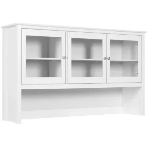 Pensile Vetrina Soggiorno Bianco Laccato 3 Ante in Vetro Legno MDF
