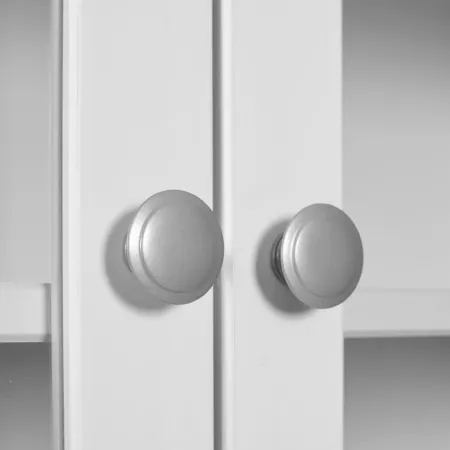 Pensile Vetrina Soggiorno Bianco Laccato 3 Ante in Vetro Legno MDF