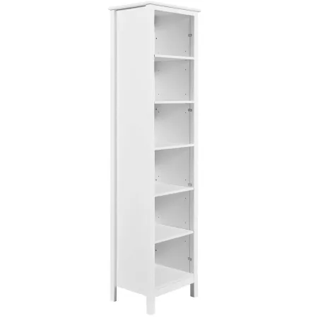 Mobile Libreria Soggiorno Camera Alta in Legno MDF Bianco 6 Ripiani