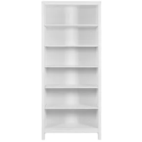 Libreria Soggiorno Camera Mobile 82 cm in Legno MDF Bianco 6 Ripiani 2