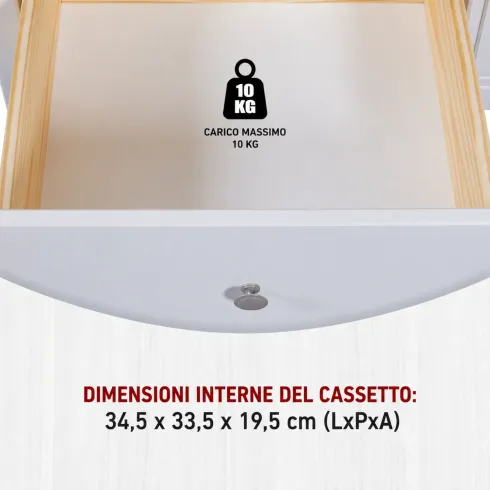 Comodino Camera da Letto con Cassetto Vano Portaoggetti Legno Bianco