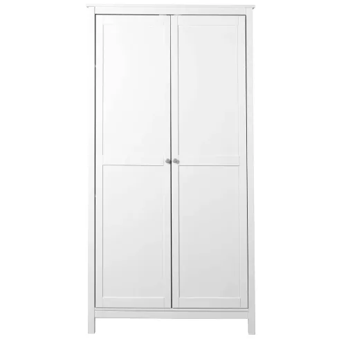 Armadio Camera da Letto 2 Ante con Asta Appendiabiti Legno Bianco