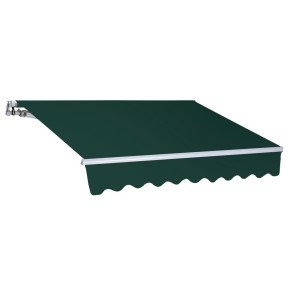 Tenda da Sole a Bracci Retrattili 250x200 Verde con Rullo per Esterno da Balcone