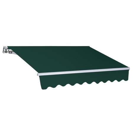 Tenda da Sole a Bracci Retrattili 250x200 Verde con Rullo per Esterno da Balcone