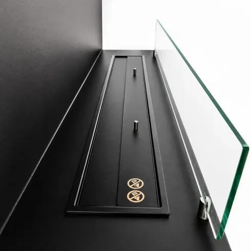 Camino a Bioetanolo da Incasso Bifacciale 120x30x50 cm 4 kW Nero 3L