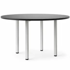 Tavolo Rotondo da Pranzo 120x120 cm Antracite Satinato Gambe Regolabili