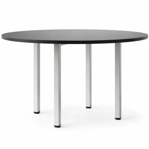 Tavolo Rotondo da Pranzo 120x120 cm Antracite Satinato Gambe Regolabili