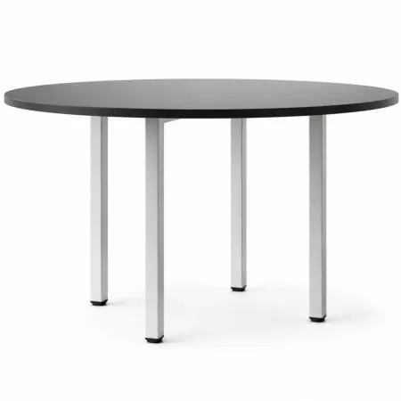Tavolo Rotondo da Pranzo 120x120 cm Antracite Satinato Gambe Regolabili