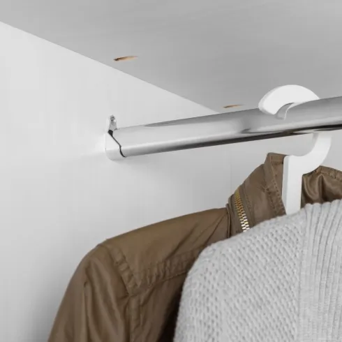 Armadio Camera da Letto 3 Ante con Specchio in Legno Bianco Rovere