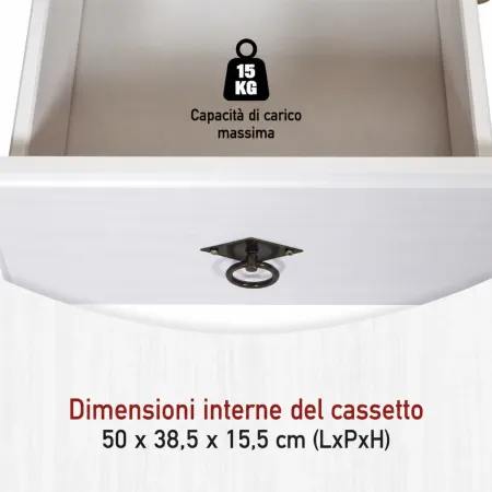 Mobile Porta TV con 2 Ante Cassetto Legno Bianco Rovere da Soggiorno