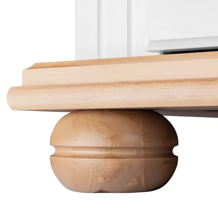 Credenza Vetrina con Ante Cassetti Ripiani in Legno Bianco Rovere