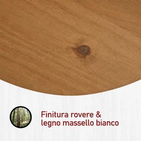 Credenza Vetrina con Ante Cassetti Ripiani in Legno Bianco Rovere