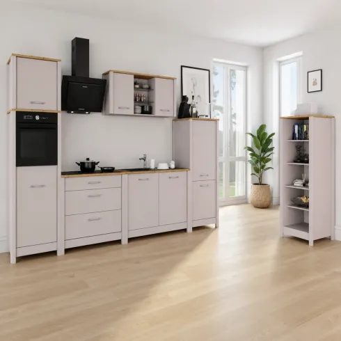 Pensile Cucina Singolo Beige Rovere con Anta Soft Close 70x60x60,5 cm