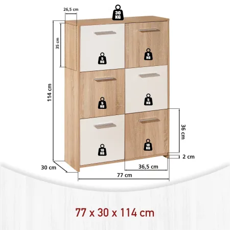 Credenza Buffet Moderna Bianco Rovere Sonoma Mobile Dispensa Soggiorno Salotto
