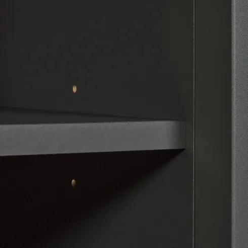 Pensile Cucina Antracite Rovere con Ripiani in Vetro 2 Ante 130x33 cm
