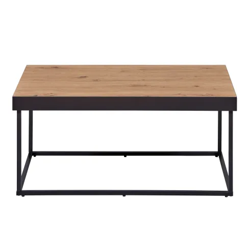 Tavolino Basso da Caffe Tavolo con in Legno MDF Struttura Metallo Nero