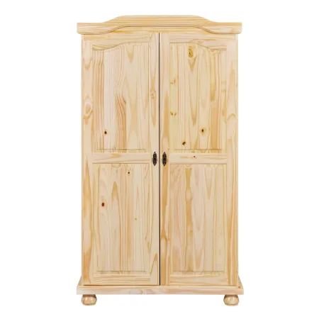 Armadio 2 Ante in Legno Massello Appendiabiti Camera da Letto Cabina Guardaroba | BricoShop24