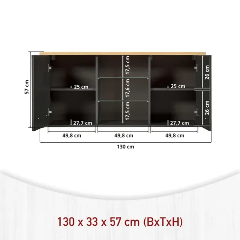Mobile Cucina 200 cm Pensile Colonna Modulare Antracite Rovere
