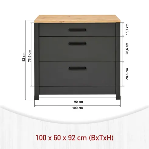 Mobile Cucina 230 cm Piano Cottura Pensile Sottolavello Antracite Rovere