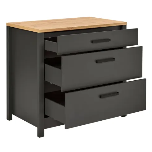 Cucina Modulare Sottolavello Pensile Colonna Antracite Rovere 300 cm