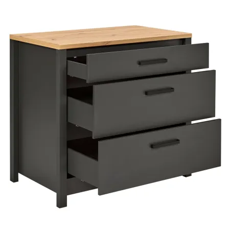 Cucina Modulare Sottolavello Pensile Colonna Antracite Rovere 300 cm