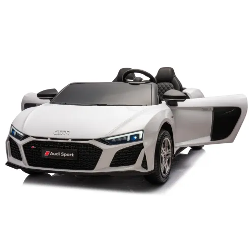 Auto Elettrica per Bambini Audi R8 Big 24V Bianco con Sedile in Pelle