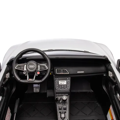 Auto Elettrica per Bambini Audi R8 Big 24V Bianco con Sedile in Pelle