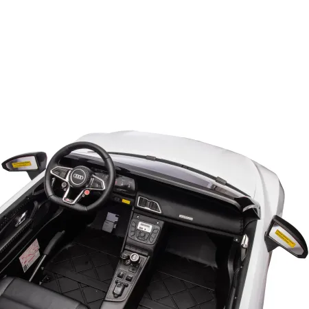 Auto Elettrica per Bambini Audi R8 Big 24V Bianco con Sedile in Pelle