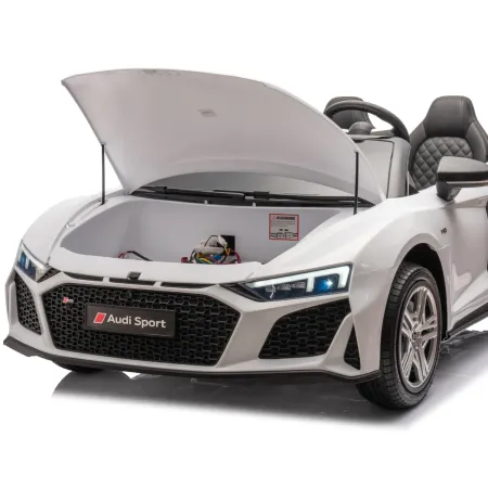 Auto Elettrica per Bambini Audi R8 Big 24V Bianco con Sedile in Pelle